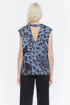 Mujer BIMBA Y LOLA Total Look<Camiseta Recta Algodon Animal Mix Azul