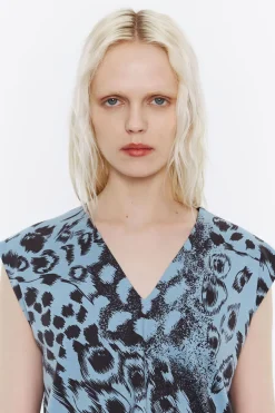 Mujer BIMBA Y LOLA Total Look<Camiseta Recta Algodon Animal Mix Azul