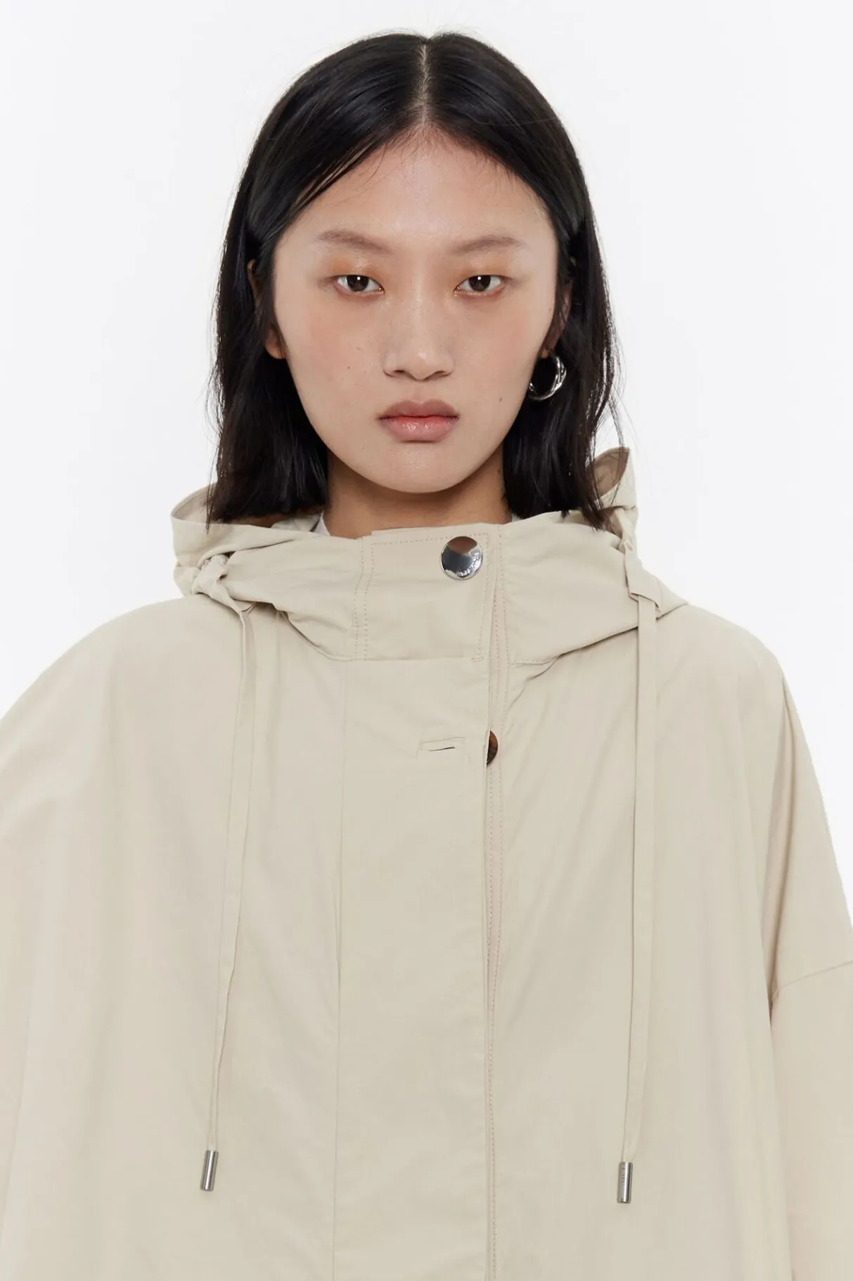 Mujer BIMBA Y LOLA Gabardinas Y Chaquetas<Capa Oversize Algodon Piedra