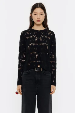 Mujer BIMBA Y LOLA Punto<Cardigan Algodon Jacquard Negro