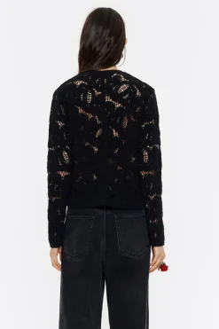 Mujer BIMBA Y LOLA Punto<Cardigan Algodon Jacquard Negro