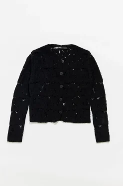 Mujer BIMBA Y LOLA Punto<Cardigan Algodon Jacquard Negro