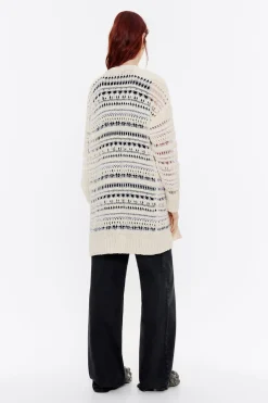 Mujer BIMBA Y LOLA Punto<Cardigan Desagujado Marfil