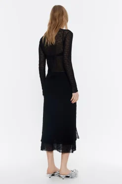 Mujer BIMBA Y LOLA Punto<Cardigan Largo Maxi Punto Negro