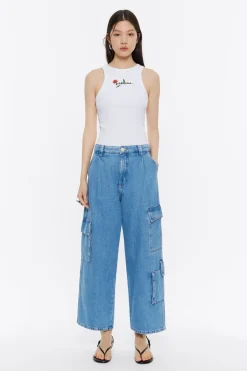 Mujer BIMBA Y LOLA Pantalones<Cargo - Vaquero Azul