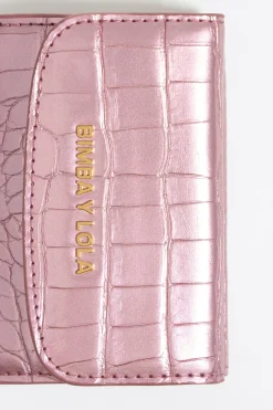 Mujer BIMBA Y LOLA Carteras Y Monederos<Cartera Grabado Cocodrilo Rosa Claro