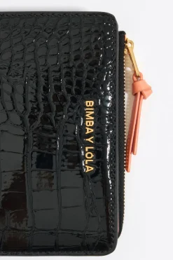 Mujer BIMBA Y LOLA Carteras Y Monederos<Cartera Grabado Cocodrilo Negro