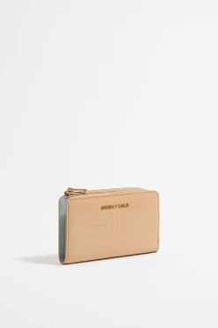 Mujer BIMBA Y LOLA Carteras Y Monederos<Cartera Grabado Cocodrilo Arena