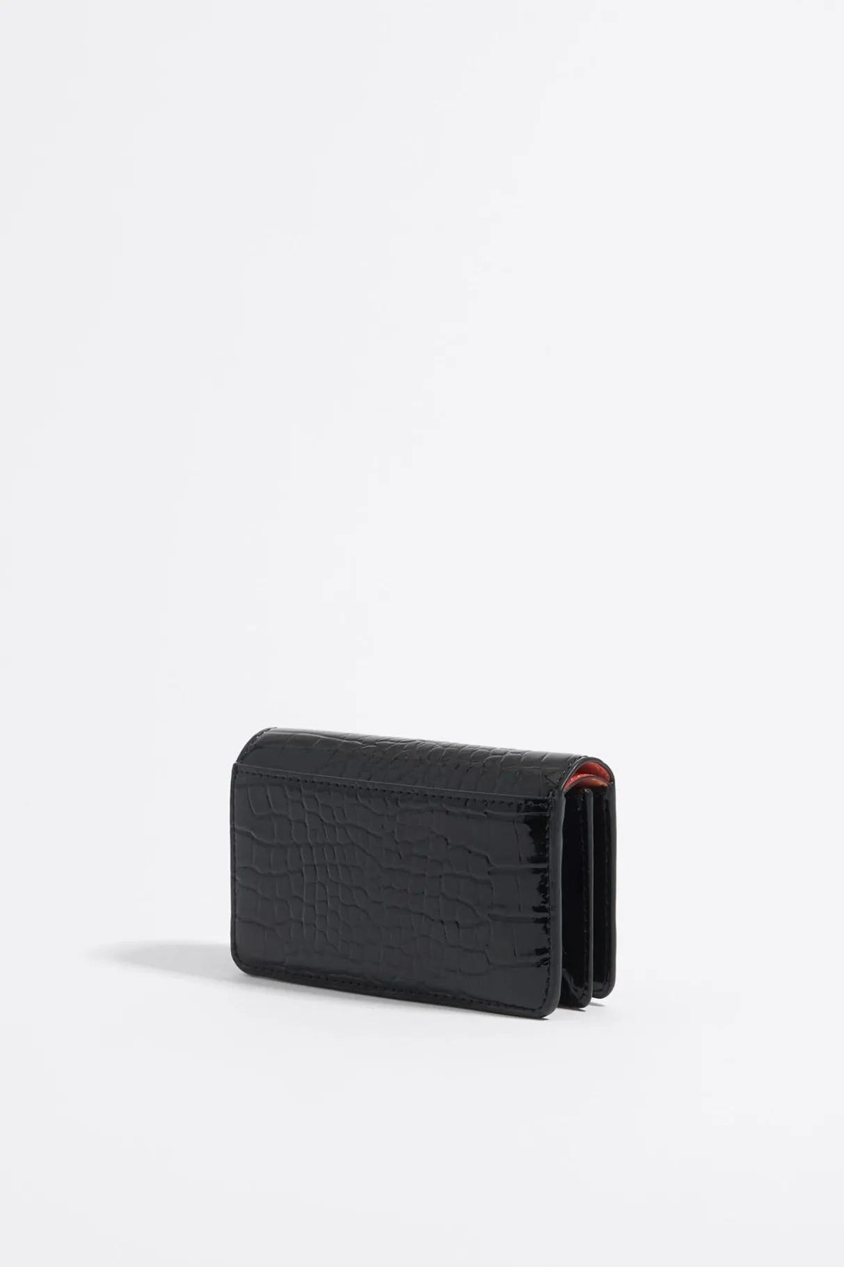 Mujer BIMBA Y LOLA Carteras Y Monederos<Cartera Solapa Grabado Cocodrilo Negra