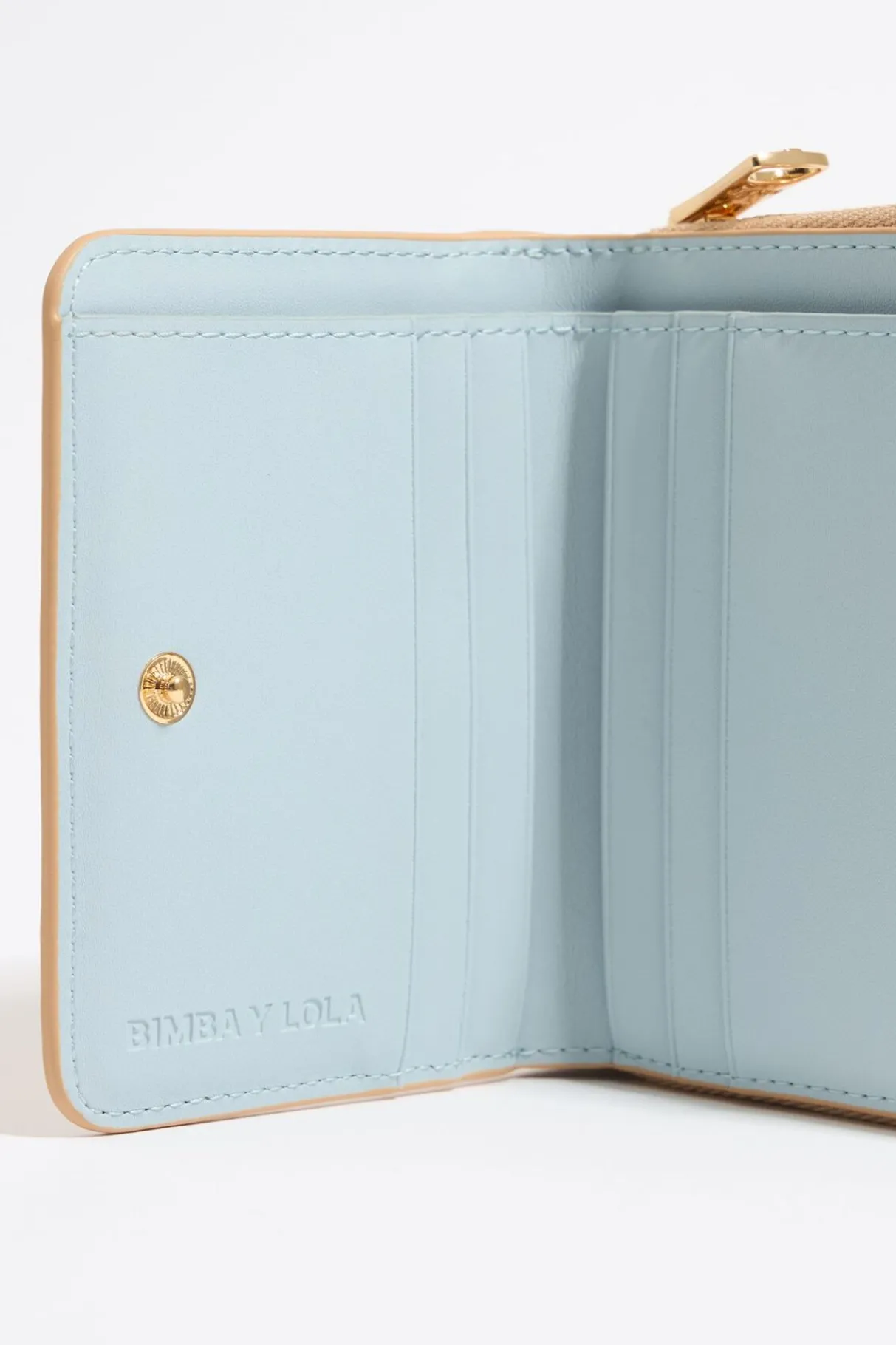 Mujer BIMBA Y LOLA Carteras Y Monederos<Cartera Solapa Grabado Cocodrilo Arena