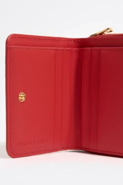 Mujer BIMBA Y LOLA Carteras Y Monederos<Cartera Solapa Grabado Cocodrilo Roja