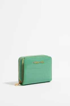 Mujer BIMBA Y LOLA Carteras Y Monederos<Cartera Solapa Grabado Cocodrilo Verde