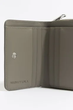 Mujer BIMBA Y LOLA Carteras Y Monederos<Cartera Solapa Grabado Cocodrilo Plata