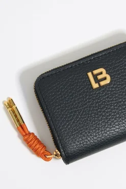 Mujer BIMBA Y LOLA Piel<Cartera Solapa Piel Negra