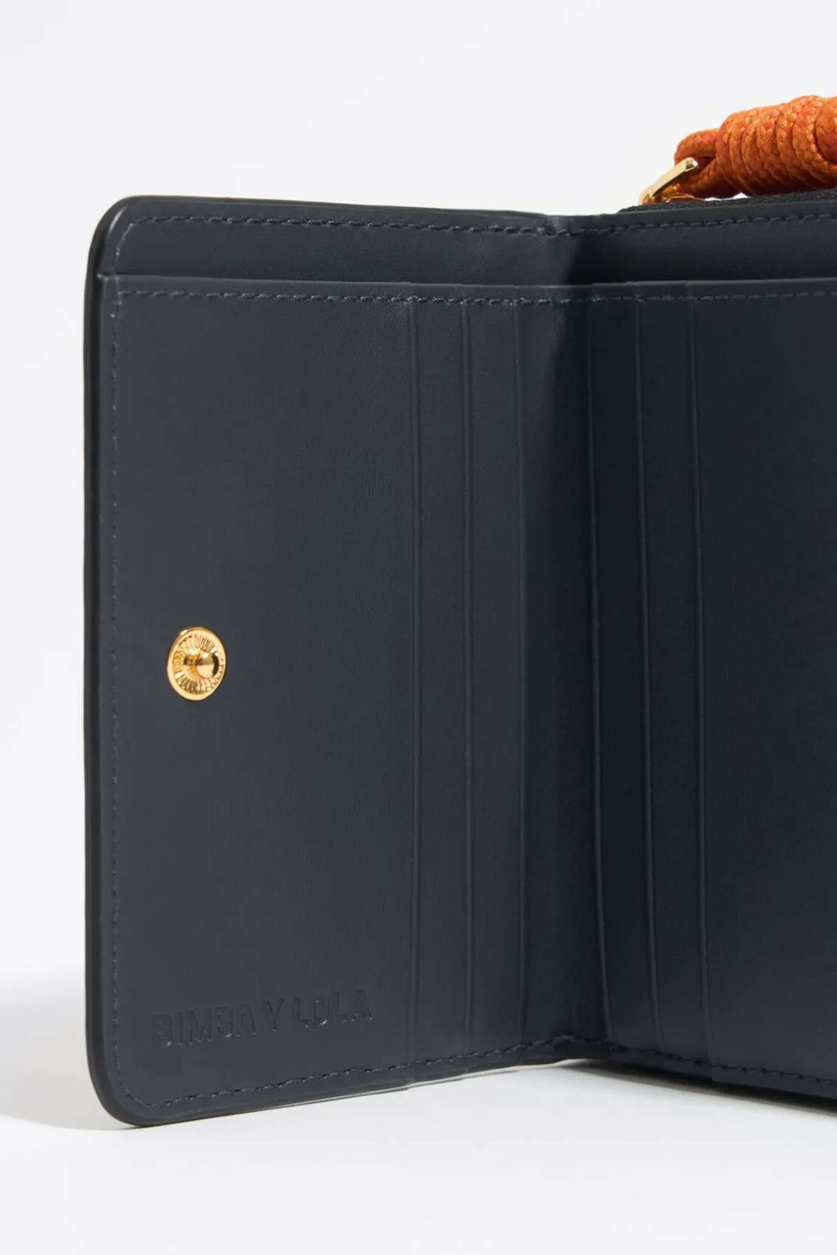 Mujer BIMBA Y LOLA Piel<Cartera Solapa Piel Negra