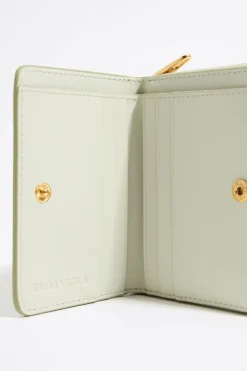 Mujer BIMBA Y LOLA Piel<Cartera Solapa Piel Verde Pastel