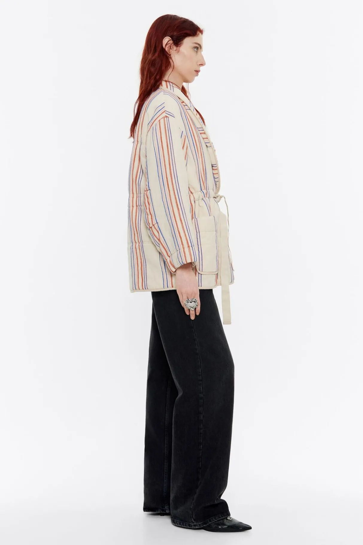 Mujer BIMBA Y LOLA Gabardinas Y Chaquetas<Cazadora Acolchada Algodon Rayas Arena