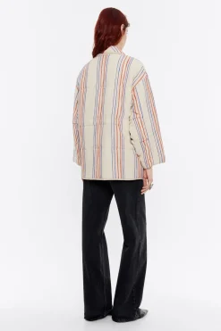 Mujer BIMBA Y LOLA Gabardinas Y Chaquetas<Cazadora Acolchada Algodon Rayas Arena