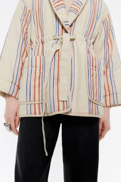 Mujer BIMBA Y LOLA Gabardinas Y Chaquetas<Cazadora Acolchada Algodon Rayas Arena