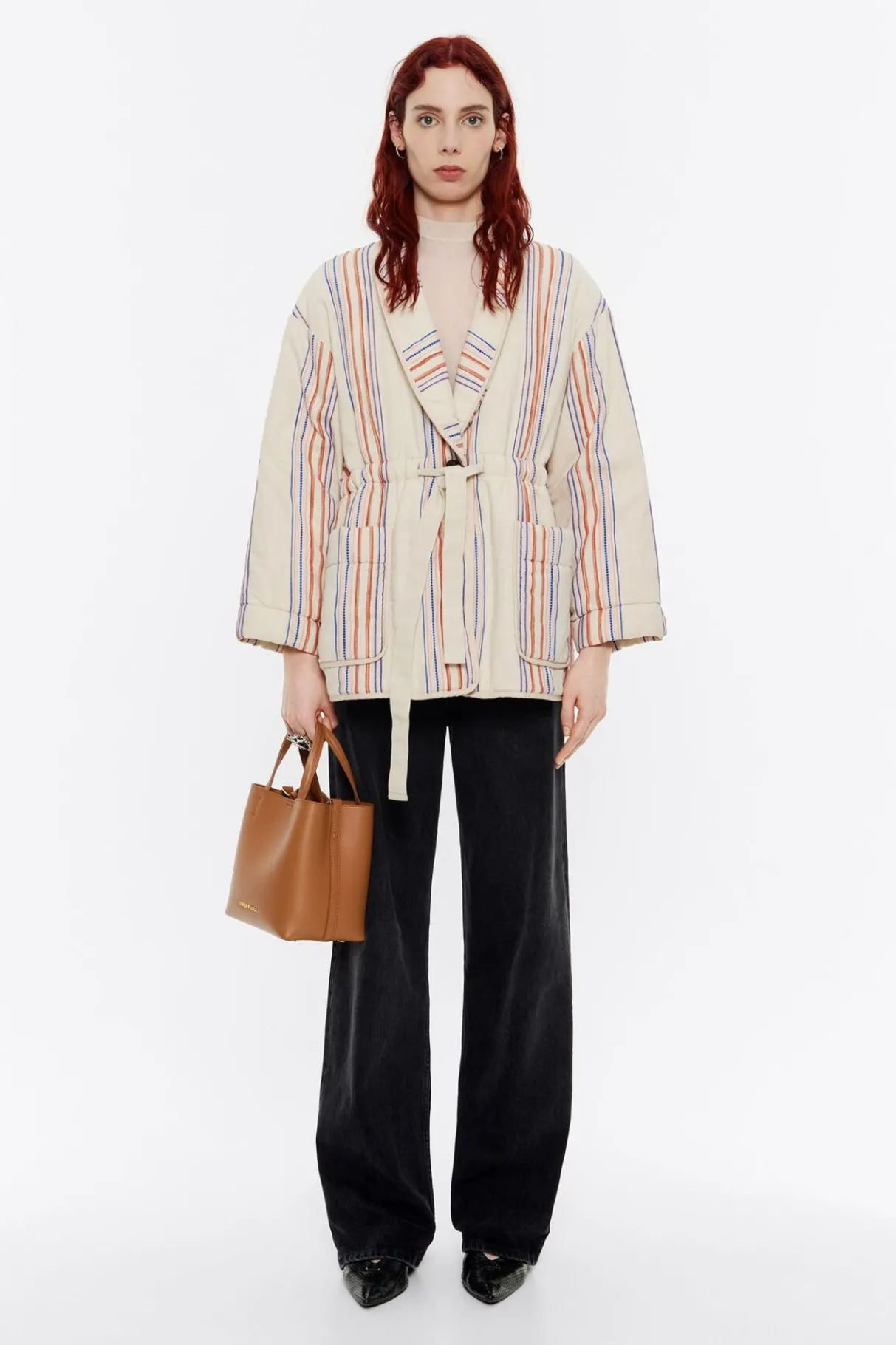 Mujer BIMBA Y LOLA Gabardinas Y Chaquetas<Cazadora Acolchada Algodon Rayas Arena