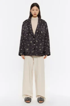 Mujer BIMBA Y LOLA Gabardinas Y Chaquetas<Cazadora Acolchada Flowers Negra