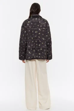 Mujer BIMBA Y LOLA Gabardinas Y Chaquetas<Cazadora Acolchada Flowers Negra