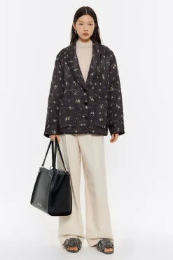 Mujer BIMBA Y LOLA Gabardinas Y Chaquetas<Cazadora Acolchada Flowers Negra