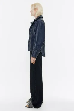 Mujer BIMBA Y LOLA Piel<Cazadora Biker Piel Azul Oscuro