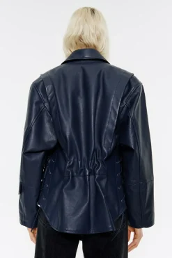 Mujer BIMBA Y LOLA Piel<Cazadora Biker Piel Azul Oscuro