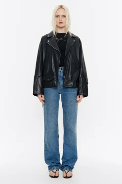 Mujer BIMBA Y LOLA Piel<Cazadora Biker Piel Negra