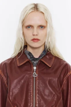 Mujer BIMBA Y LOLA Piel<Cazadora Corta Piel Marron