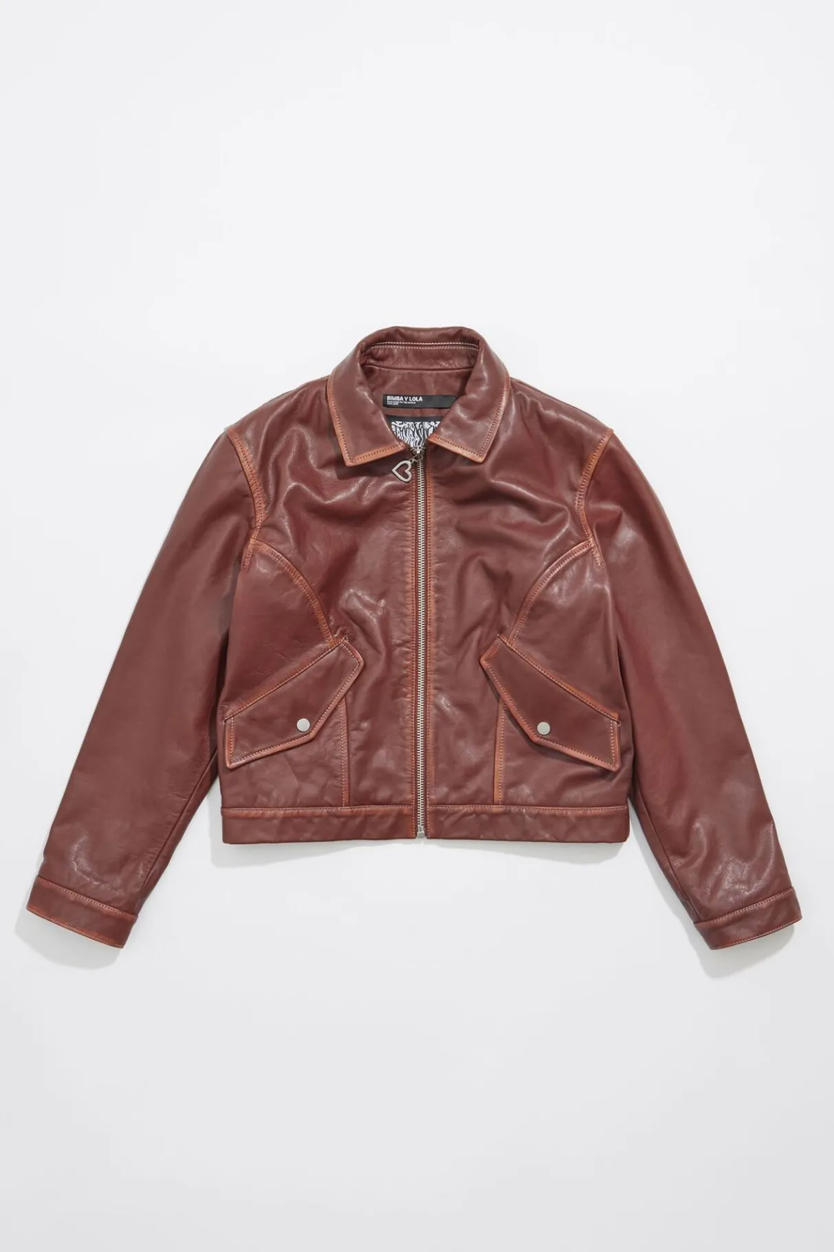 Mujer BIMBA Y LOLA Piel<Cazadora Corta Piel Marron