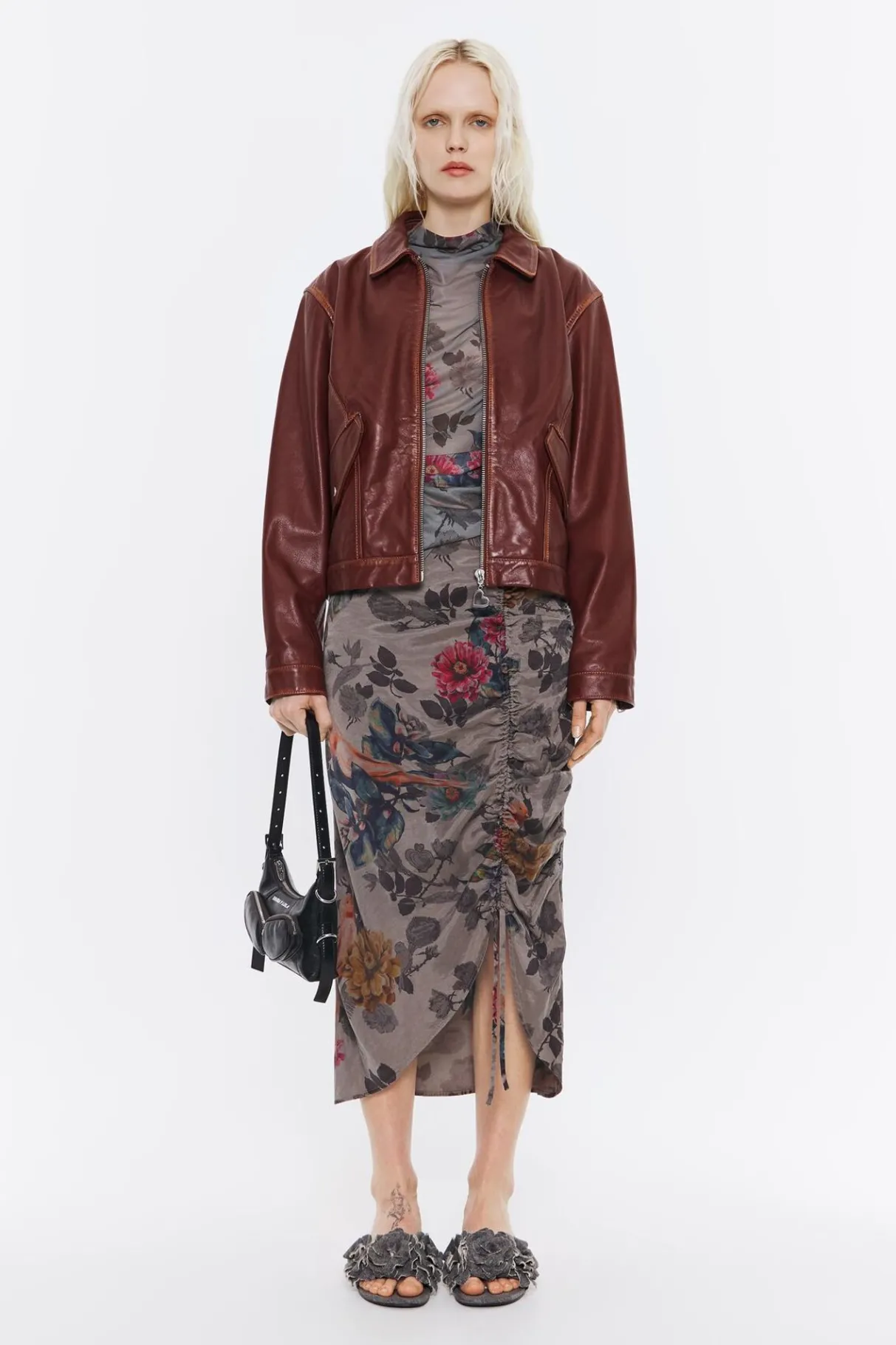 Mujer BIMBA Y LOLA Piel<Cazadora Corta Piel Marron