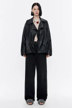 Mujer BIMBA Y LOLA Piel<Cazadora Piel Negra