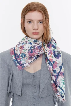 Mujer BIMBA Y LOLA Pañuelos<Chal Flores Acuarela Blanco Roto