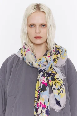 Mujer BIMBA Y LOLA Pañuelos<Chal Flores Rotulador Fondo Lila