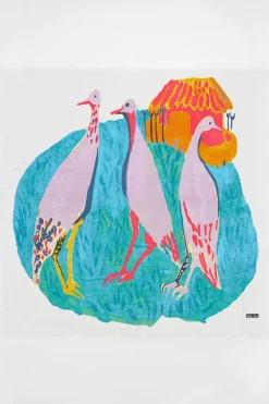 Mujer BIMBA Y LOLA Pañuelos<Chal Patos Acuarela Blanco