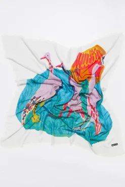 Mujer BIMBA Y LOLA Pañuelos<Chal Patos Acuarela Blanco