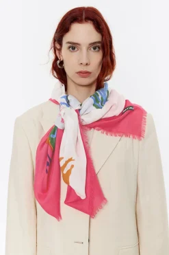 Mujer BIMBA Y LOLA Pañuelos<Chal Patos Acuarela Fucsia