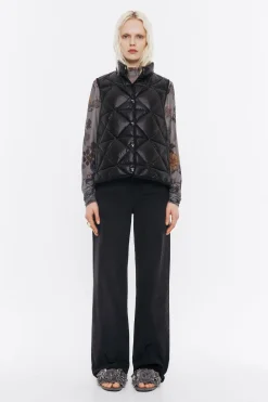 Mujer BIMBA Y LOLA Gabardinas Y Chaquetas<Chaleco Guateado Negro