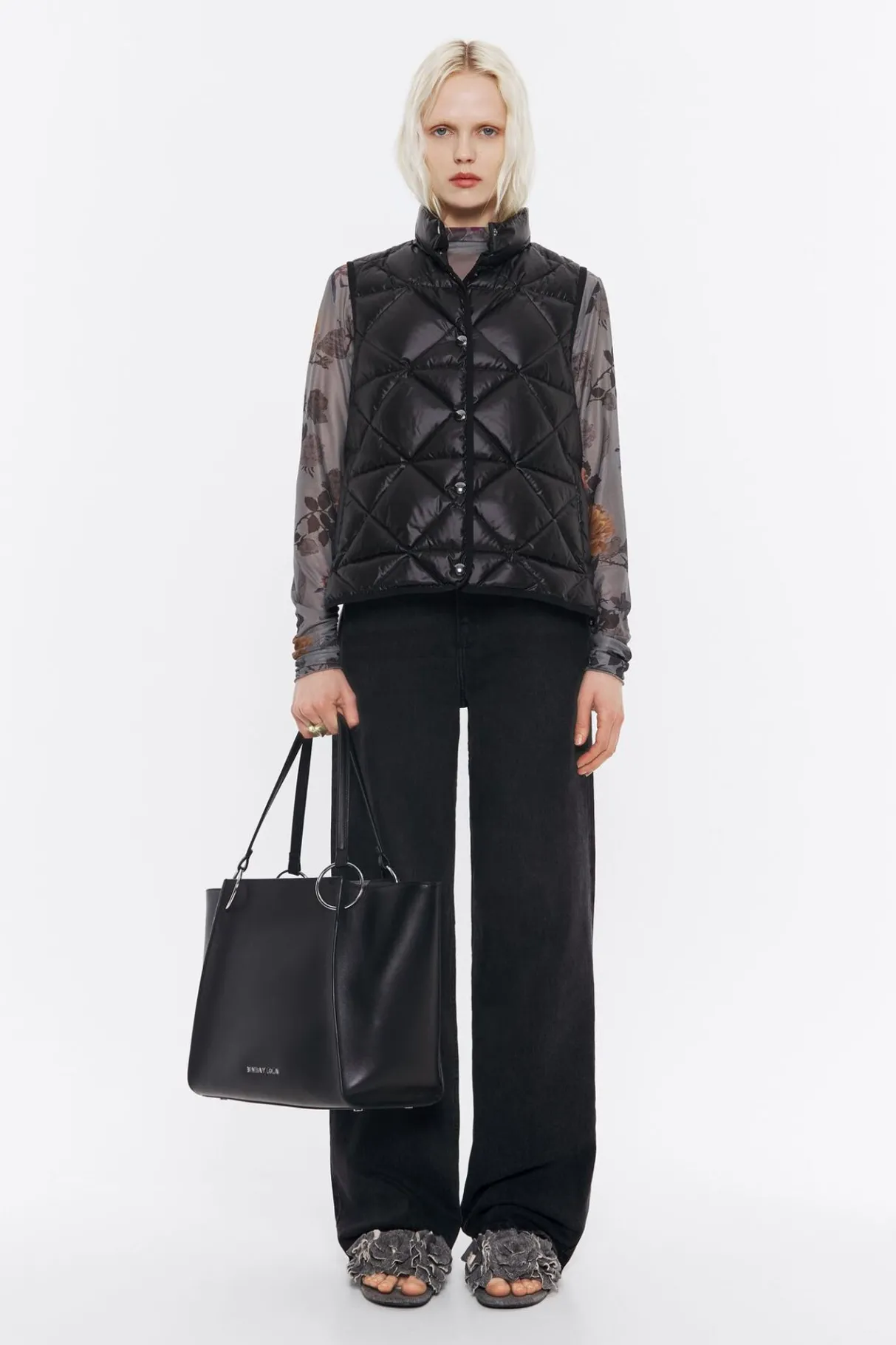 Mujer BIMBA Y LOLA Gabardinas Y Chaquetas<Chaleco Guateado Negro