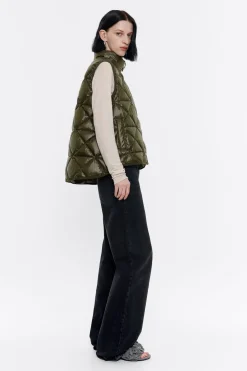 Mujer BIMBA Y LOLA Gabardinas Y Chaquetas<Chaleco Guateado Verde Oliva