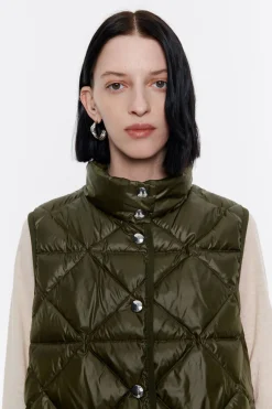 Mujer BIMBA Y LOLA Gabardinas Y Chaquetas<Chaleco Guateado Verde Oliva