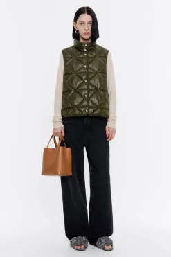 Mujer BIMBA Y LOLA Gabardinas Y Chaquetas<Chaleco Guateado Verde Oliva