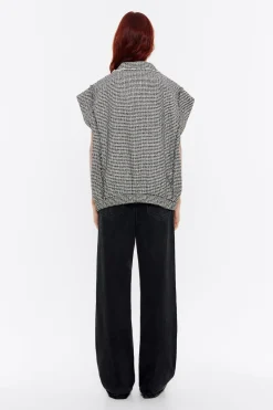 Mujer BIMBA Y LOLA Gabardinas Y Chaquetas<Chaleco Oversize Desflecado Tweed Marfil