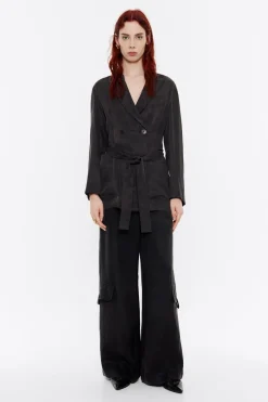 Mujer BIMBA Y LOLA Total Look<Chaqueta Fluida Cruzada Negra