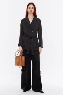 Mujer BIMBA Y LOLA Total Look<Chaqueta Fluida Cruzada Negra