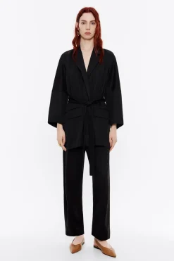 Mujer BIMBA Y LOLA Total Look<Chaqueta Fluida Cruzada Negra