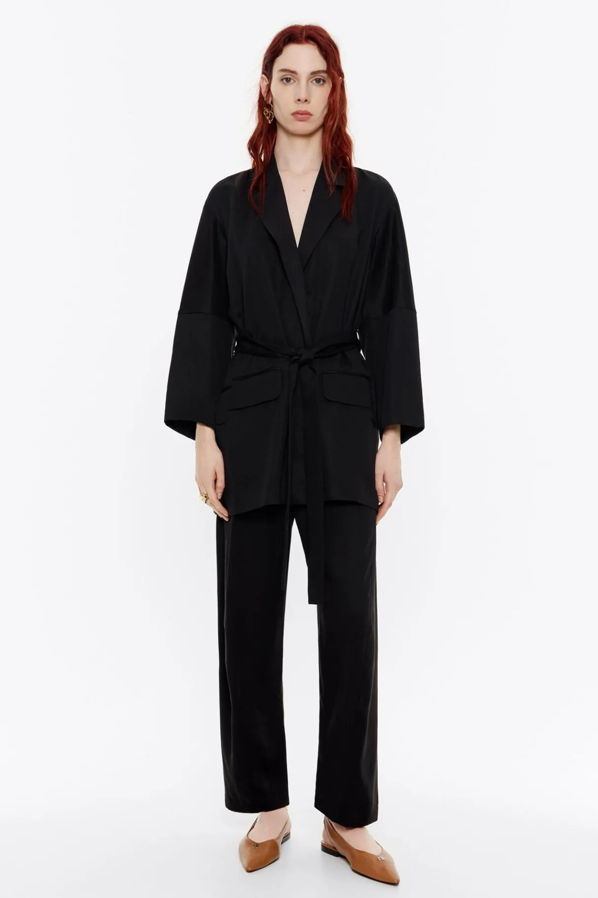 Mujer BIMBA Y LOLA Total Look<Chaqueta Fluida Cruzada Negra