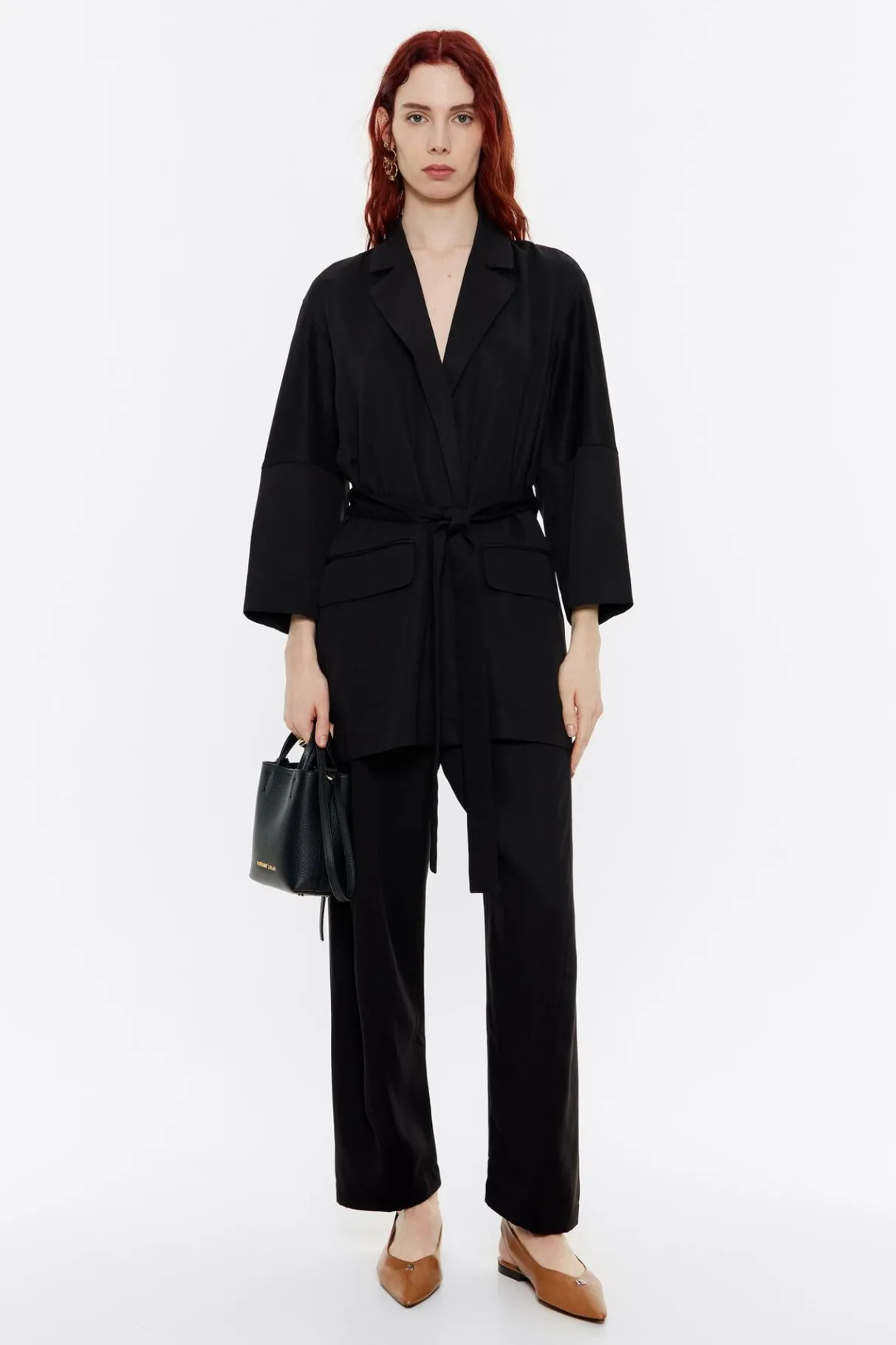 Mujer BIMBA Y LOLA Total Look<Chaqueta Fluida Cruzada Negra